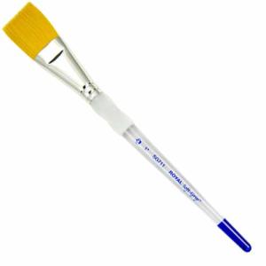 Royal Langnickel Soft-Grip Golden Taklon Brush - Short Handle, Stroke Brush 1"